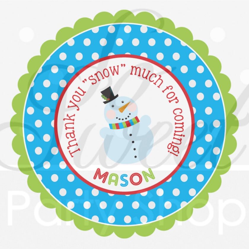 Winter Birthday Party Sticker Labels Set of 24 - Image 3