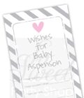 baby shower stickers - heart and stripe pastel set of 24