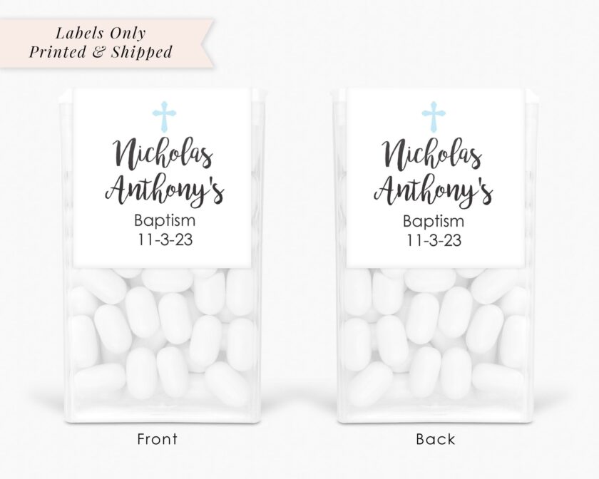 Baptism Party Favors Mint Labels Set of 24 - Image 5