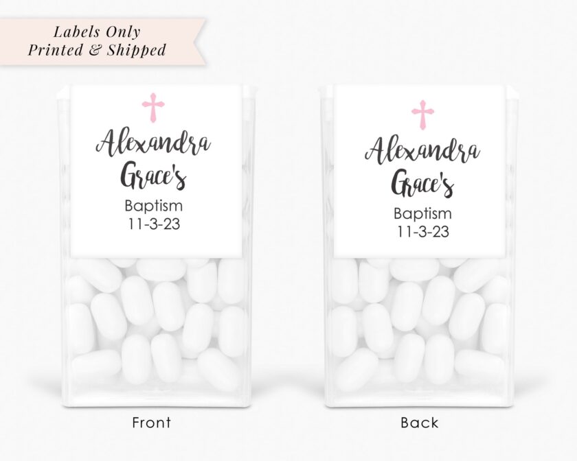 Baptism Party Favors Mint Labels Set of 24 - Image 6