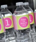 Water Bottle Labels with Polka Dots in Pastel Colors - Image 3