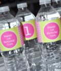 Water Bottle Labels with Polka Dots in Pastel Colors - Image 4