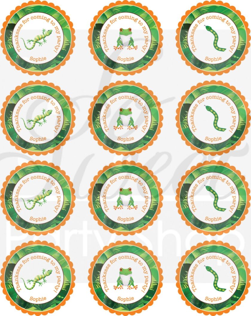 Reptile Theme Party Decorations Set of 24 - Image 4