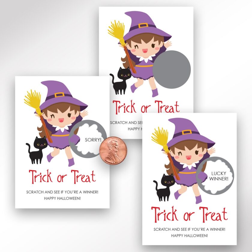 Halloween Scratch Off Prize Cards Set of 24