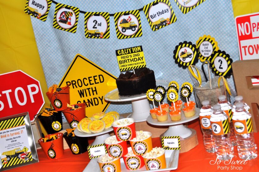 Construction Theme Birthday Stickers Set of 24 - Image 3