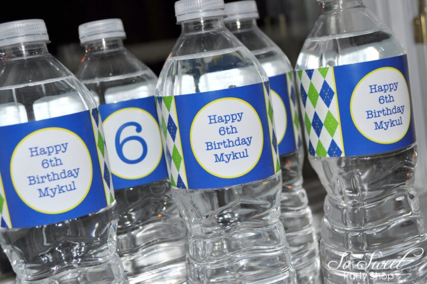 Argyle Water Bottle Wraps and Party Decorations - Image 4