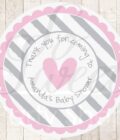 baby shower stickers - heart and stripe pastel set of 24 - Image 4