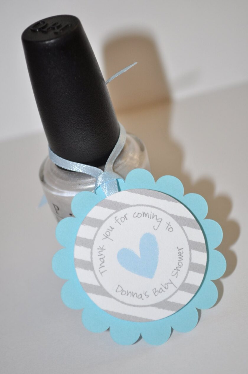 Baby Shower Heart and Stripe Sticker Set