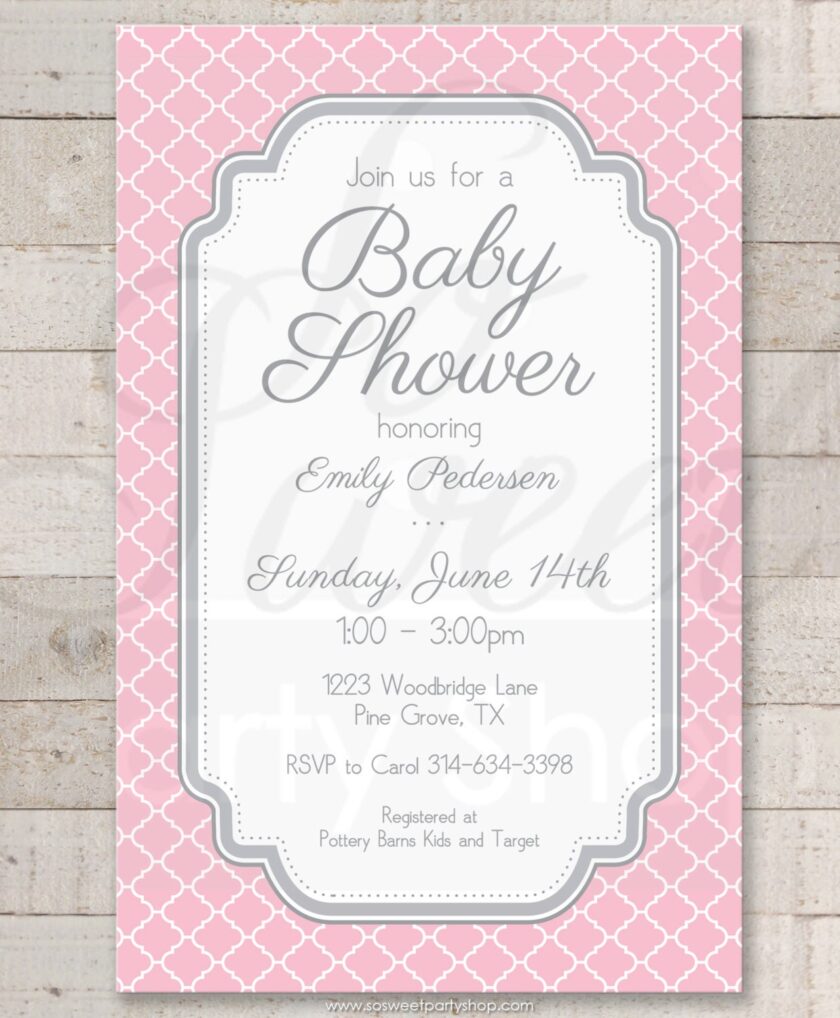 Baby Shower Decorative Sticker Labels Pink and Gray Set of 24 - Image 2