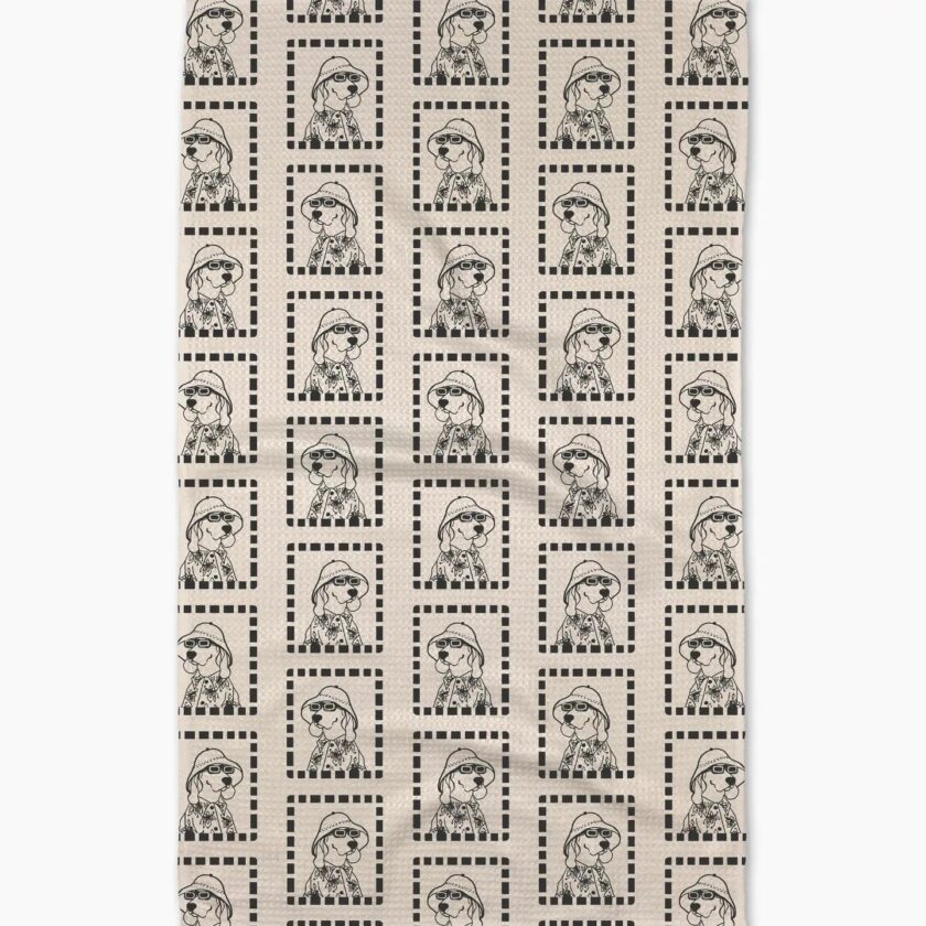 summer-ready dog tea towel