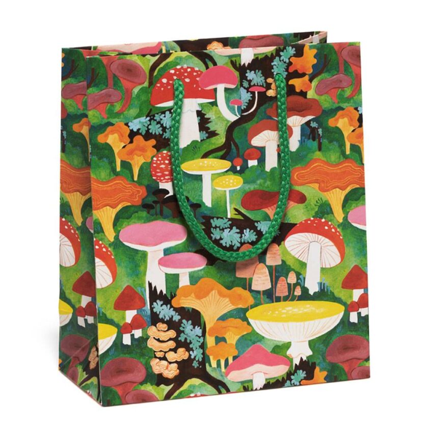 mushroom themed gift bag