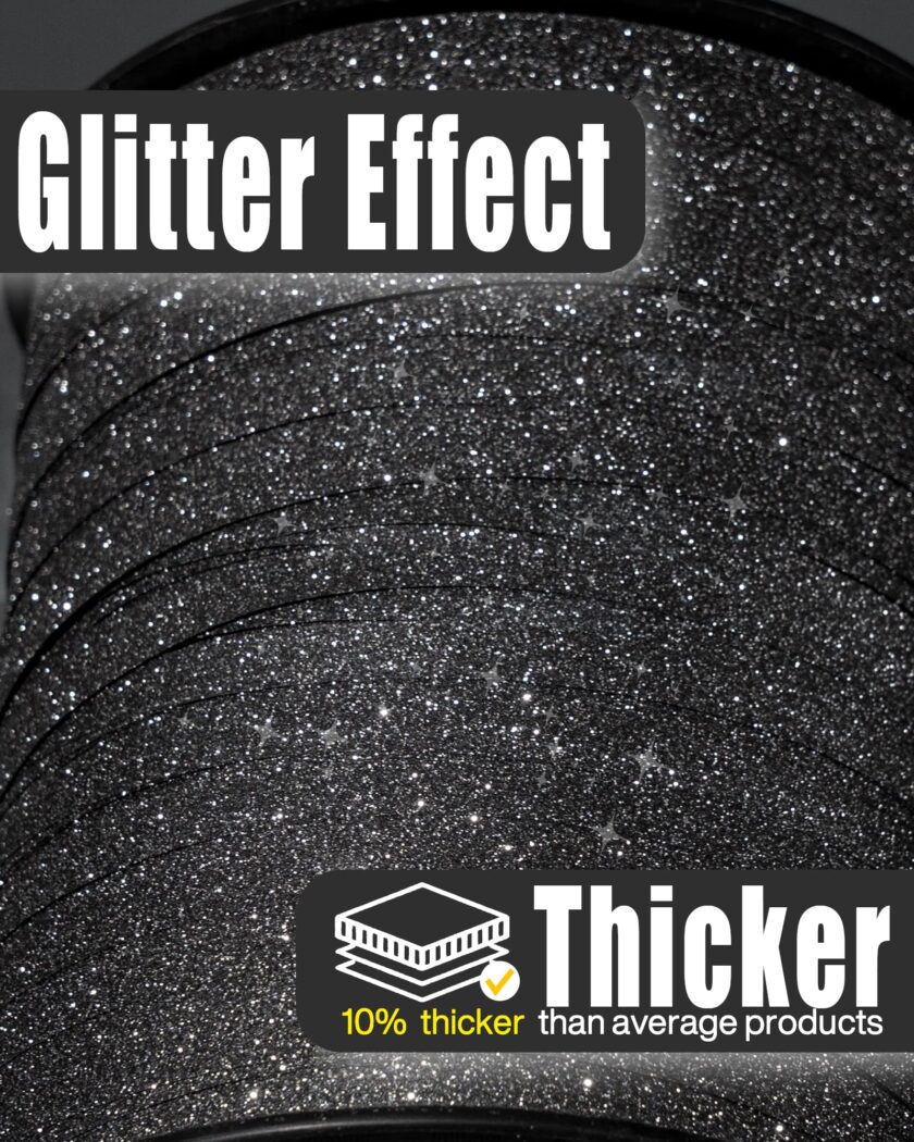 Black Glitter Curling Ribbon for Crafts - Image 3