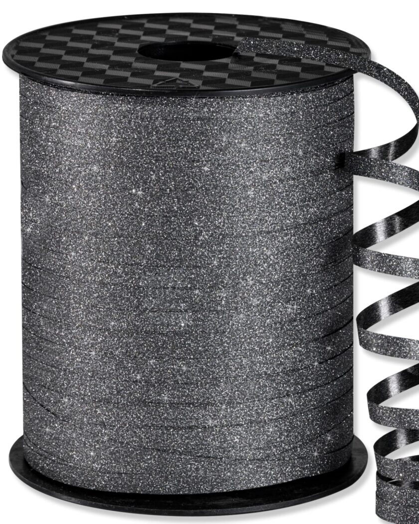 Black Glitter Curling Ribbon for Crafts - Image 5