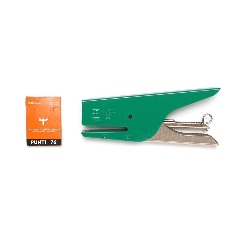 handheld green stapler