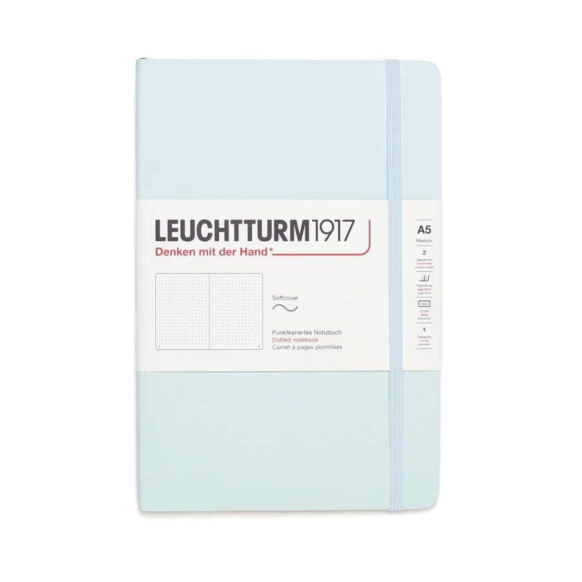 light green a5 softcover journal dotted