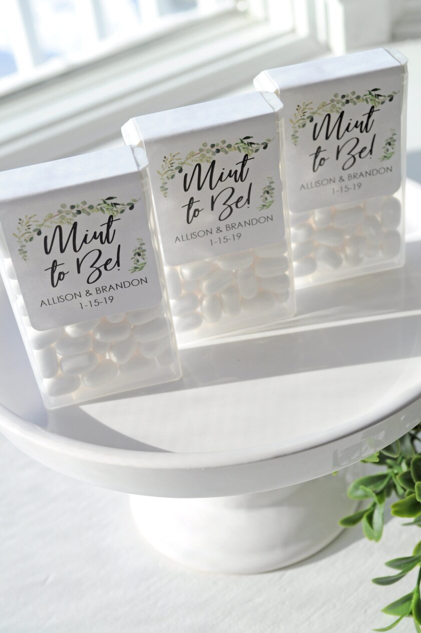 Wedding Favor Mint Labels - Greenery Leaf Set of 24 - Image 2