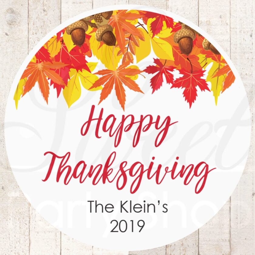 Autumn Leaf Thank You Stickers