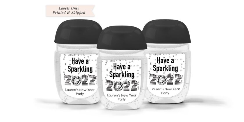 New Year Sanitizer Labels Set of 30