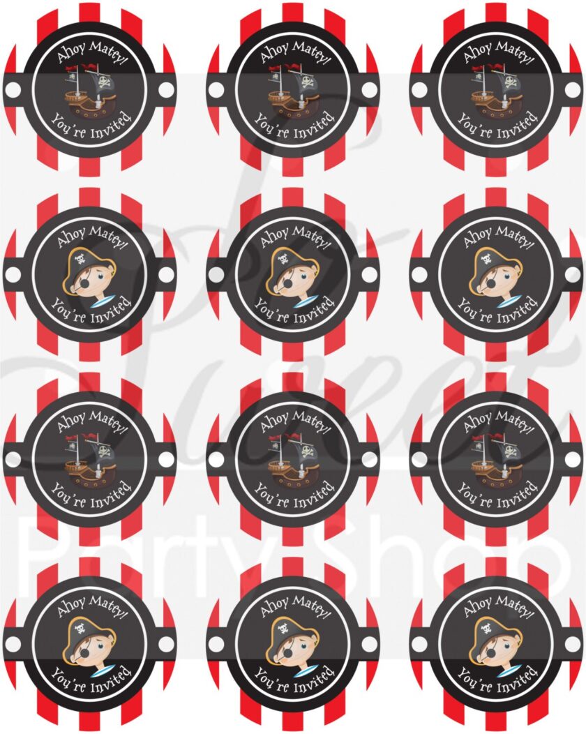 Pirate Theme Party Decorations Set of 24 - Image 2
