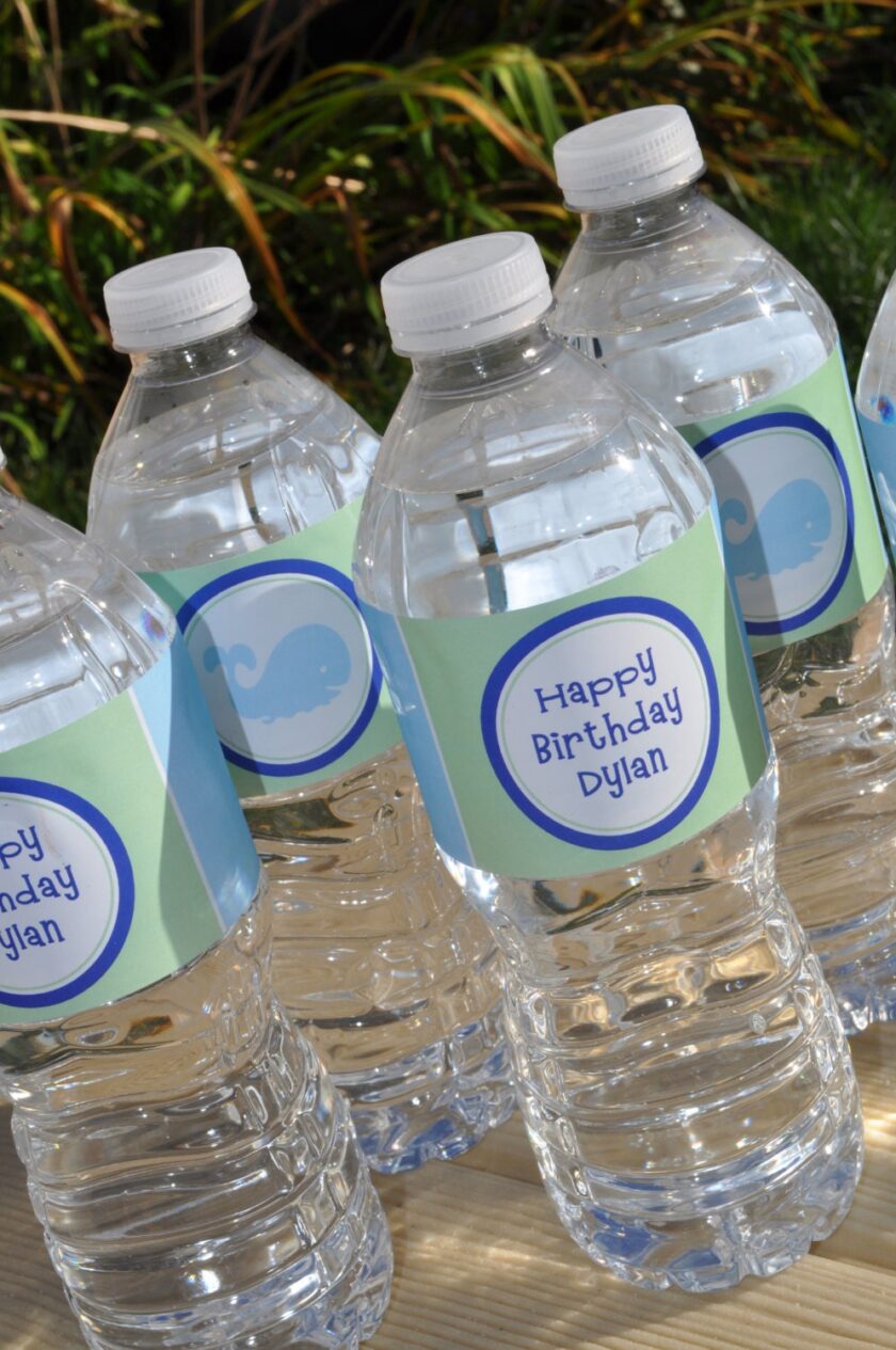 Ocean-themed Water Bottle Labels Set of 10